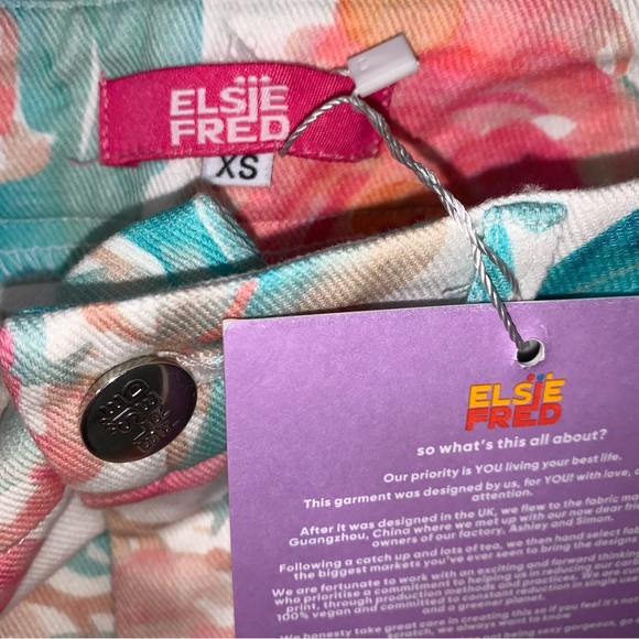 Elsie Fred mizz floral print flare denim jeans size XS - Picture 7 of 10